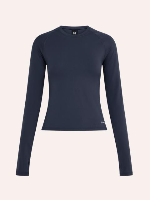 P.E NATION SIGNATURE LONG SLEEVE TOP IN MARINE BLUE