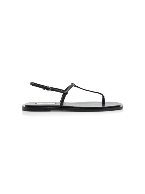 TOTEME T-Strap Leather Sandals black