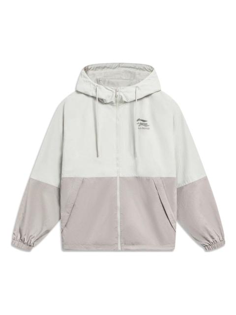 Li-Ning Li-Ning Graphic Color Block Windbreaker 'White Grey' AFDT523-2