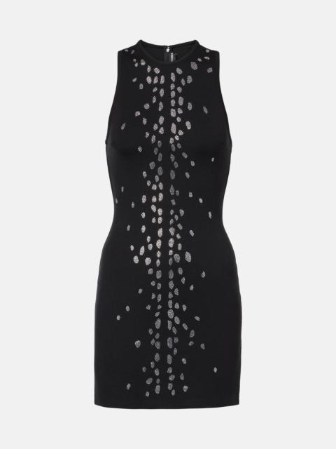 David Koma Crystal-embellished jersey minidress