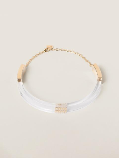 Miu Miu Plexiglas and metal choker