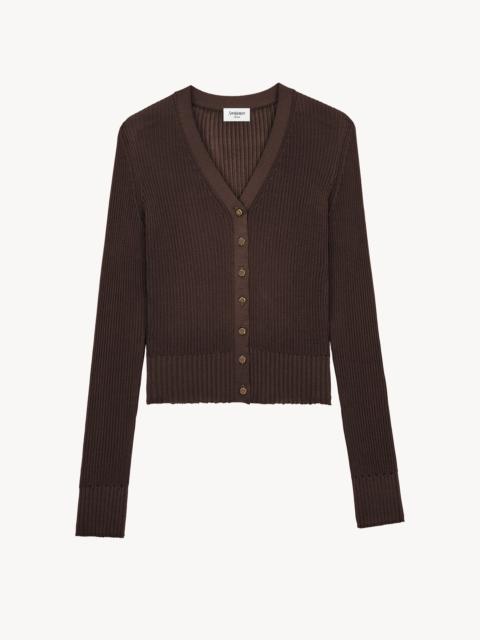 SAINT LAURENT CARDIGAN IN RIBBED KNIT