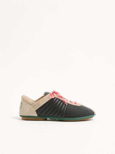 Valentino STRIKIE SNEAKER IN PERFORATED NAPPA AND SUEDE