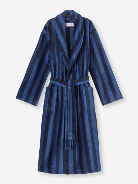 Derek Rose Men's Bathrobe Aston Terry Cotton Navy