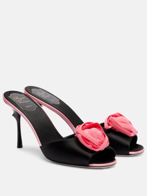 Roger Vivier Rose Vivier 85 floral satin mules