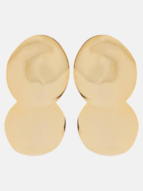 Issey Double Disc 18kt gold-plated drop earrings