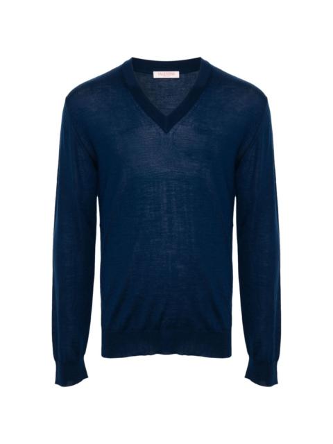 V-neck virgin-wool jumper