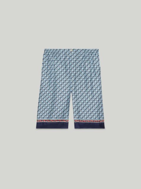 Geometric Square G print silk shorts