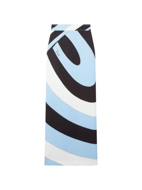 Iride-print maxi skirt