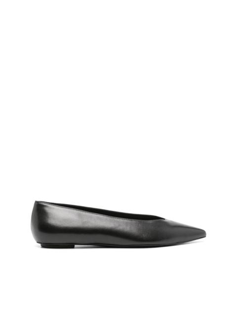Stuart Weitzman pointed-toe leather ballerinas