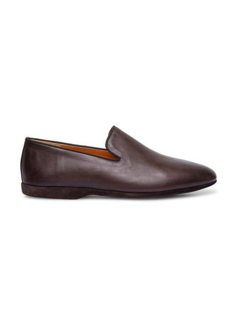 Men's brown leather slipper