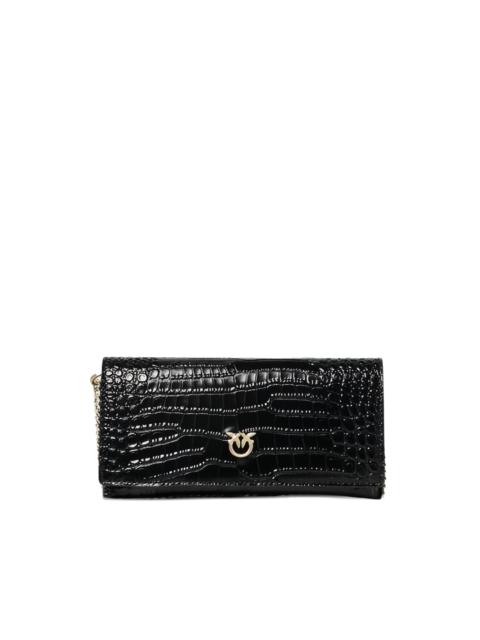 PINKO chain croc-effect wallet