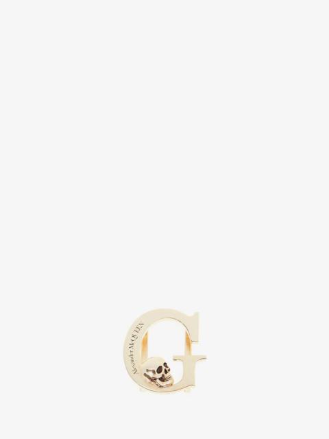 Alexander McQueen Alphabet Sneaker Charm in Pale Gold