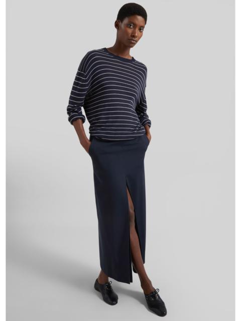 The Frankie Shop Lisle Front Slit Pencil Skirt - Navy