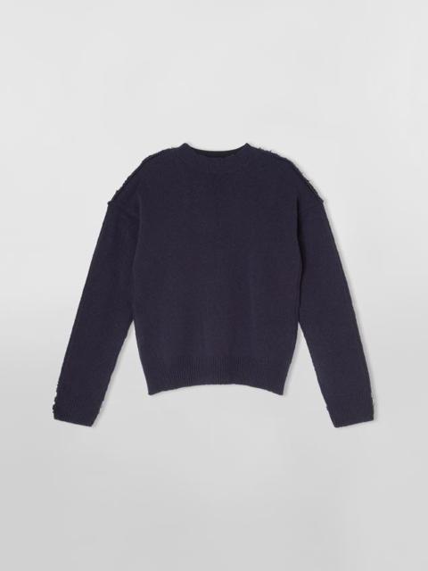 Marni MIXED VIRGIN WOOL SWEATER WITH STRIPED PATTERN ON THE BACK