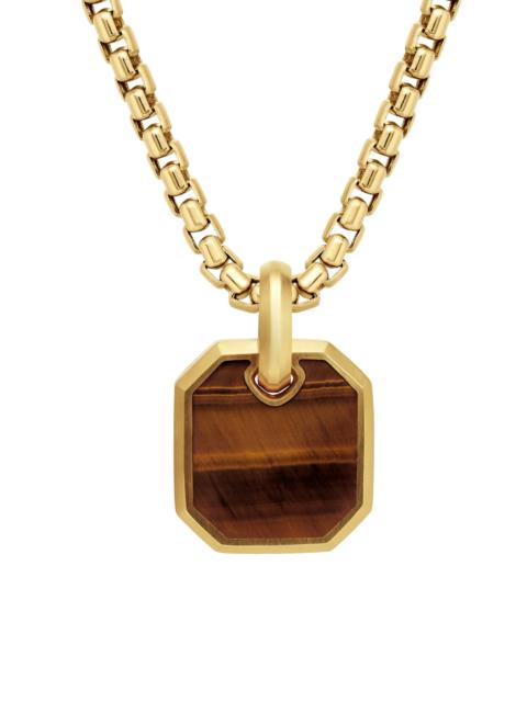 DAVID YURMAN Men's Octagonal Amulet in 18K Yellow Gold - Tigers Eye