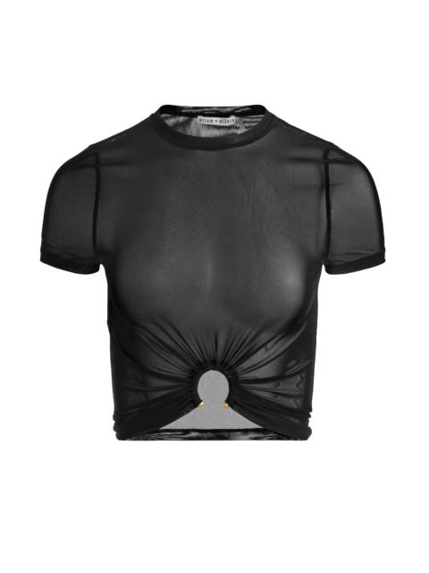 Alice + Olivia COURTNEY RUCHED FRONT TEE