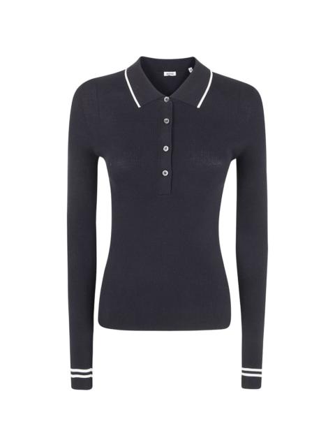 Aspesi ribbed-trim polo top