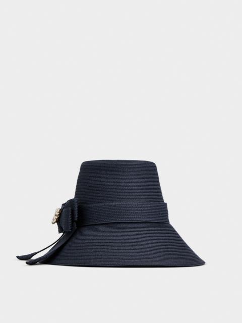 Broche Vivier Buckle Hat in Raffia