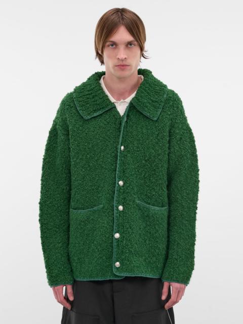 BODE Green Alpaca-Wool Knit Cardigan