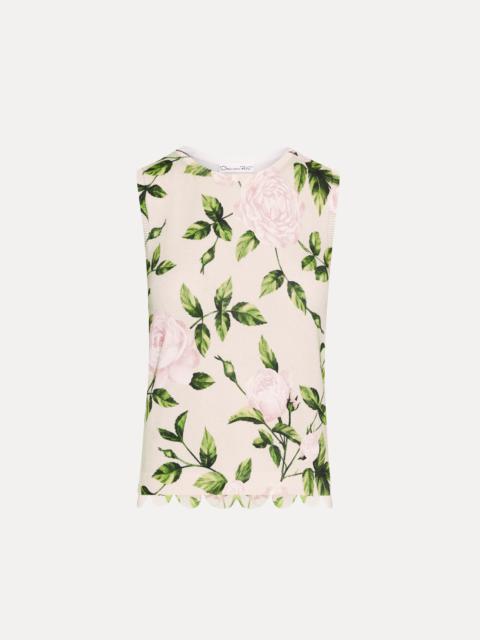 Oscar de la Renta ENGLISH ROSE PRINTED TANK