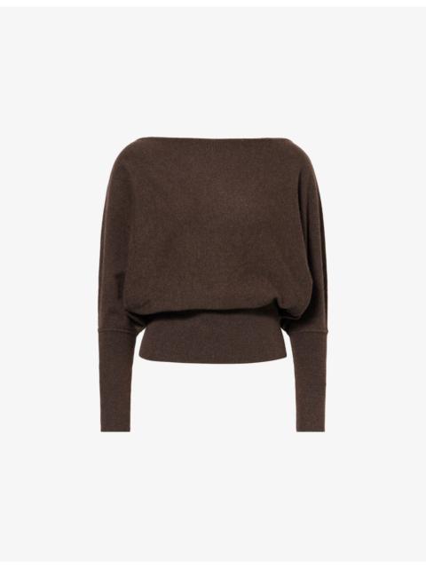 TWP Off-The-Shoulder Batwing-Sleeves Cashmere Jumper