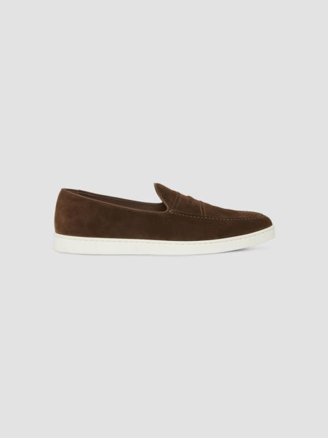 Church's Men's Peebles Suede Top-Stitched Penny Loafers - Brown