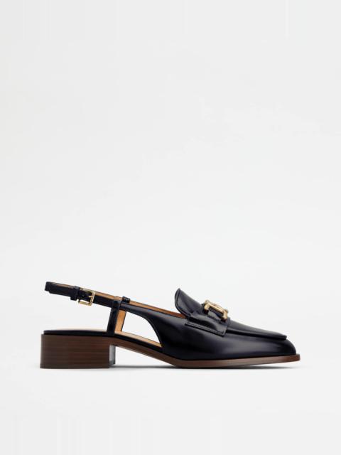 KATE SLINGBACK LOAFERS IN LEATHER - BLACK