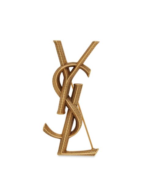 SAINT LAURENT Women's Goldtone YSL Logo Brooch - Goldtone