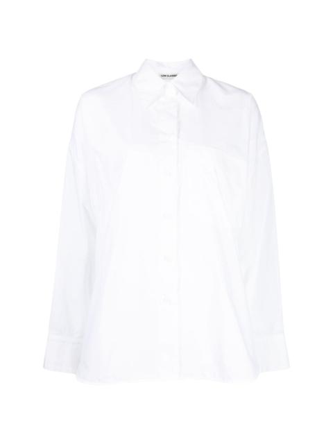 straight-point collar cotton shirt