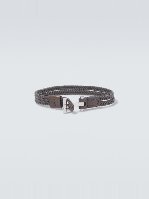 TOM FORD Braided leather-trimmed bracelet