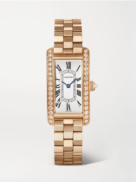 Cartier Tank Américaine small 18-karat rose gold diamond watch White