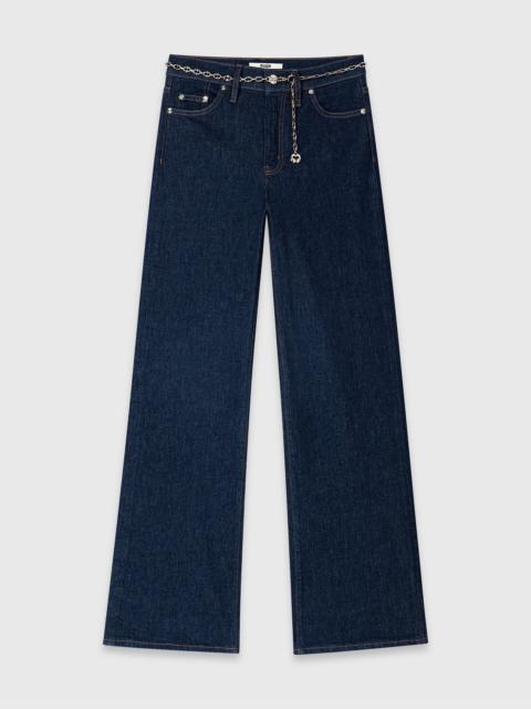 maje Wide-leg jeans with chain-link belt