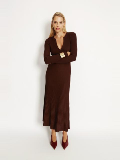 BARDOT Hattie Knit Midi Dress In Chocolate