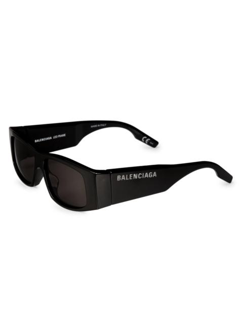BALENCIAGA Women's 56MM Rectangular LED Sunglasses - Black
