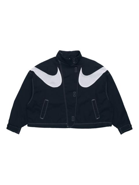 Nike (WMNS) Nike Sportswear Swoosh Sports Stand Collar Woven Jacket Autumn Black DD5585-010