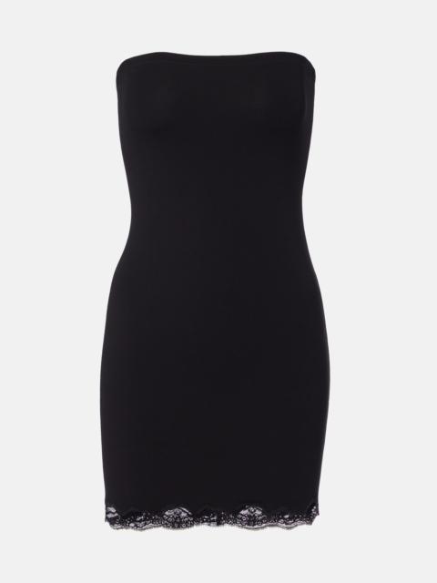 GUCCI Lace-trimmed jersey minidress