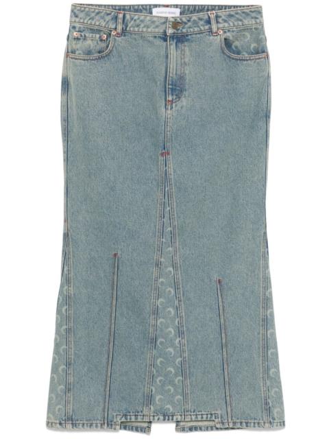 Marine Serre moon-laser denim maxi skirt