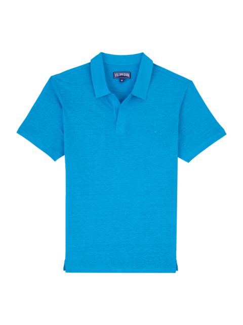 Men Linen Jersey Polo Solid