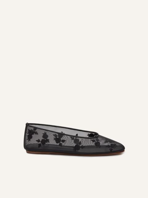 MAGDA BUTRYM Mesh ballet flats in black embroidery