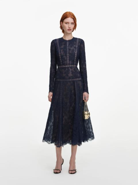 self-portrait Navy Lace Midi Dress
