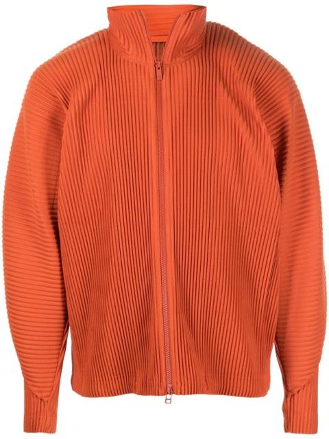 ISSEY MIYAKE high-neck plissé zip jacket