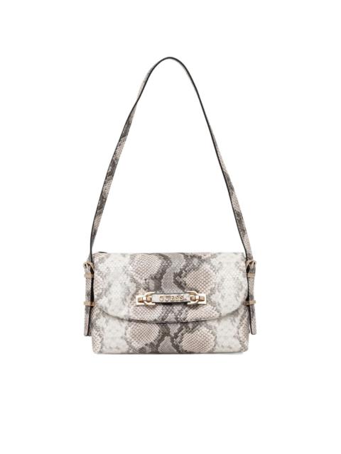 GUESS USA snakeskin-effect chain satchel bag