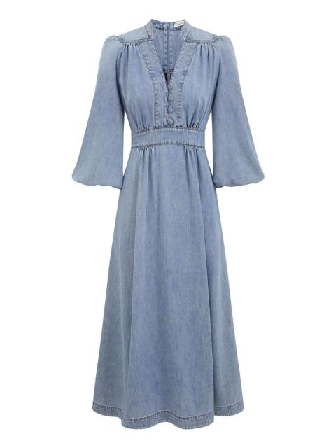 Zimmermann INDRA DENIM MIDI DRESS
