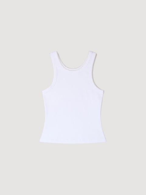 Sandro BEADED RIBBED VEST TOP
