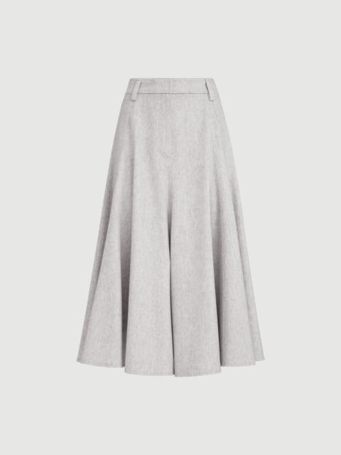 Brunello Cucinelli Wool flannel flared skirt with monili