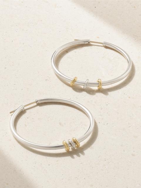 Spinelli Kilcollin Pegasus Sterling Silver And 18-karat Gold Hoop Earrings