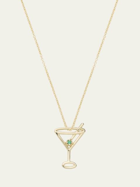 ALIITA 9k Yellow Gold Martini Esmeralda Necklace