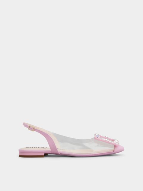 Roger Vivier Gommettine Strass Buckle Slingback Ballerinas in PVC