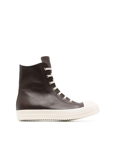 Rick Owens high-top leather sneakers